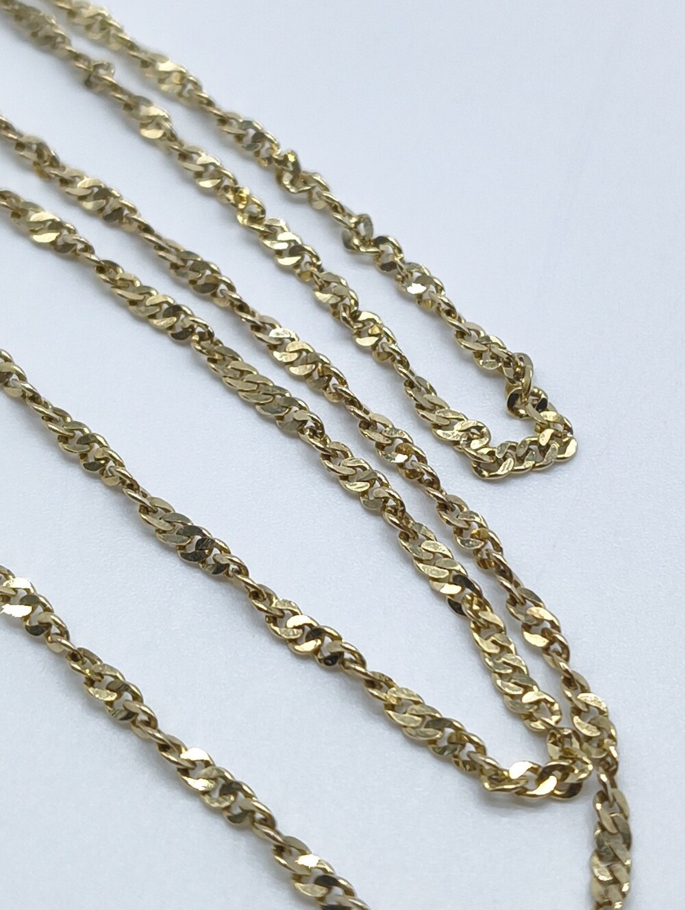 Vintage Danecraft Sterling Silver Gold Vermeil Diamond Cut Twisted Curb Chain